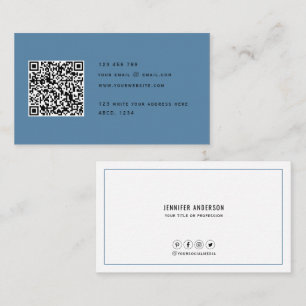 Carte De Visite Code QR Moderne Minimaliste Élégant Nettoyant Si