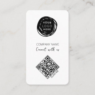 Carte De Visite Code QR moderne minimaliste Médias sociaux