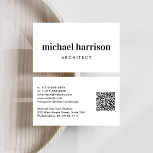 Carte De Visite Code QR moderne minimaliste professionnel