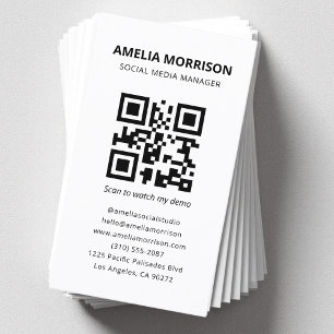 Carte De Visite Code QR moderne minimaliste professionnel