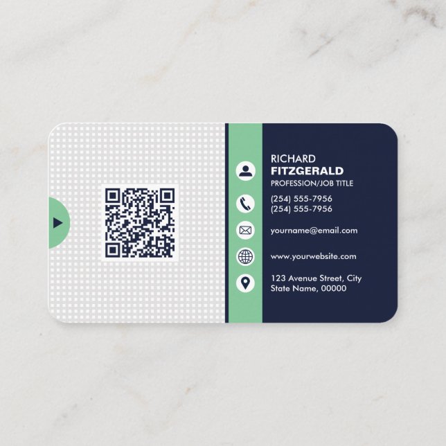 Carte De Visite Code QR moderne professionnel personnalisé (Dos)