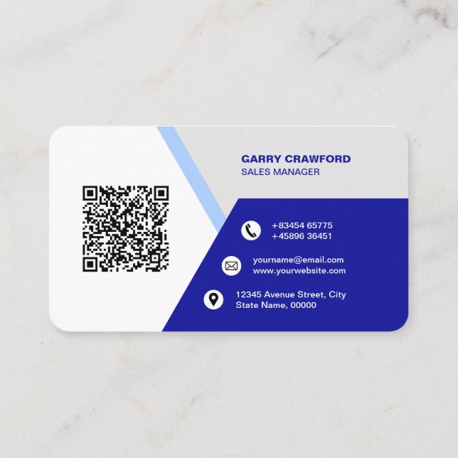 Carte De Visite Code QR moderne professionnel personnalisé B perso (Dos)
