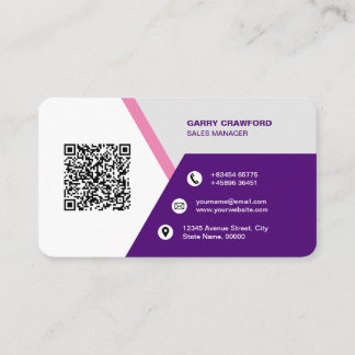 Carte De Visite Code QR moderne professionnel personnalisé Bu pers