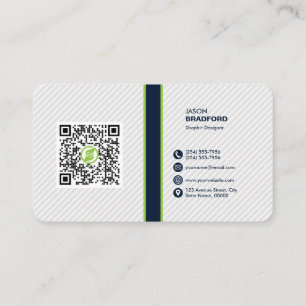 Carte De Visite Code QR moderne professionnel personnalisé Bu pers