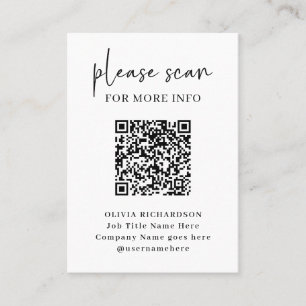 Carte De Visite Code QR moderne simple avec Logo Retour  