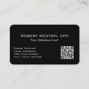 Carte De Visite Code QR modifiable de comptable fiscal professionn