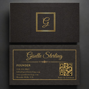 Carte De Visite Code QR monogrammé du fondateur
