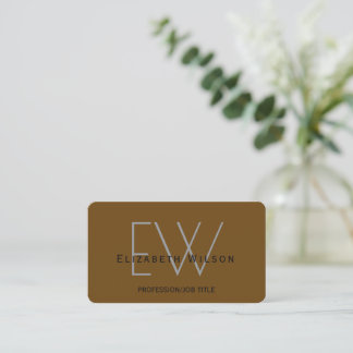 Carte De Visite Code QR monogrammé élégant moderne pour agent immo