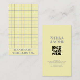 Carte De Visite Code QR Motif jaune pâle