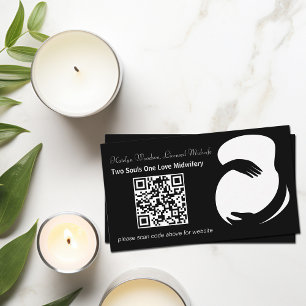 Carte De Visite Code QR noir de maternité Doula de la sage-femme m
