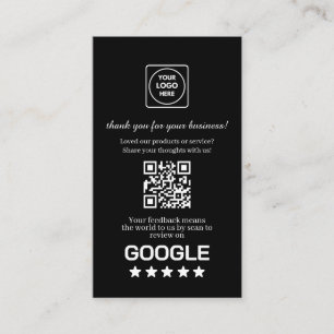 Carte De Visite Code QR noir   Lien personnalisé de remerciement G