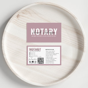 Carte De Visite Code QR Notaire mobile moderne gris rose