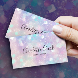 Carte De Visite Code QR Opal Parties scintillant holographique