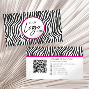Carte De Visite Code QR personnalisé avec logo de société à motif 