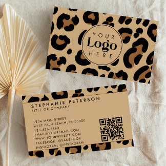 Carte De Visite Code QR personnalisé avec logo de société à motif 