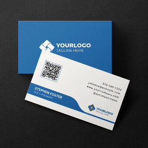 Carte De Visite Code QR personnalisé avec logo d'entreprise modern