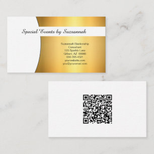 Carte De Visite Code QR personnalisé Gold Flare professionnel