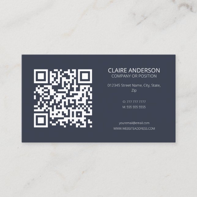 Carte De Visite Code QR personnalisé Logo personnalisé moderne (Devant)