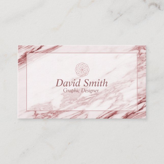 Carte De Visite Code QR personnalisé moderne Graphic Designer Rose (Devant)