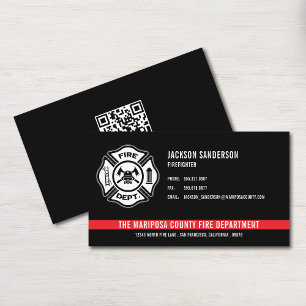 Carte De Visite Code QR personnalisé pour pompier de sapeurs-pompi