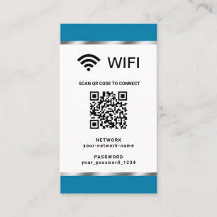 Carte De Visite Code QR personnalisé pour réseau Wifi et mot de pa