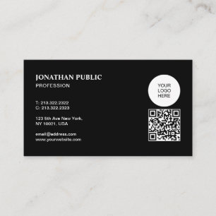 Carte De Visite Code QR personnalisé Télécharger votre logo Noir e
