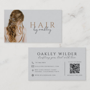 Carte De Visite Code QR Photo Coiffeur