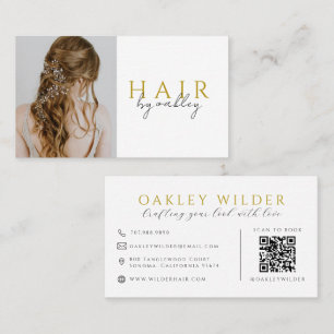 Carte De Visite Code QR Photo Coiffeur