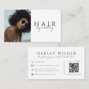Carte De Visite Code QR Photo Coiffeur