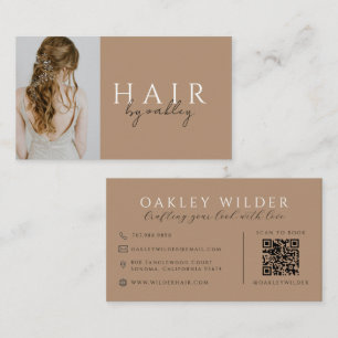Carte De Visite Code QR Photo Coiffeur