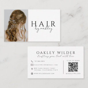 Carte De Visite Code QR Photo Coiffeur