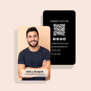 Carte De Visite Code QR Photo Connexion Moderne avec Moi Entrepris