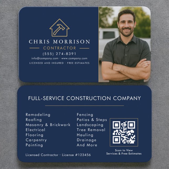 Carte De Visite Code QR photo de construction de bâtiment (Créateur téléchargé)