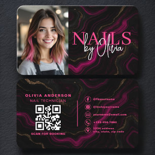 Carte De Visite Code QR photo de spécialiste en onglerie