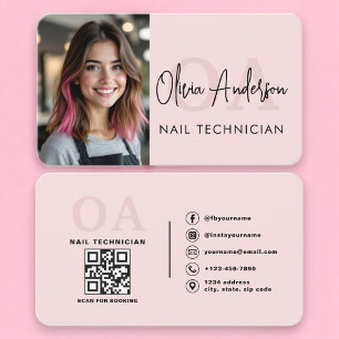Carte De Visite Code QR photo de spécialiste en onglerie professio