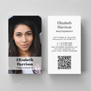 Carte De Visite Code QR photo professionnel
