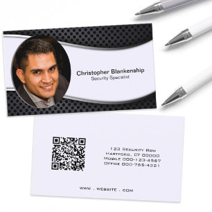 Carte De Visite Code QR photo professionnel noir blanc