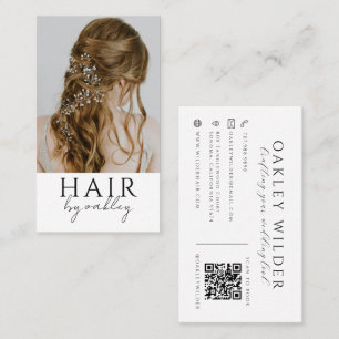 Carte De Visite Code QR Photographe de Coiffure de Mariage