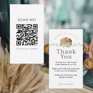 Carte De Visite Code QR pour avis sur le pain au levain botanique