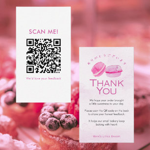 Carte De Visite Code QR pour laisser un avis sur Macaron Aquarelle
