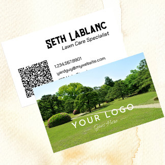 Carte De Visite Code QR pour l'entretien de la pelouse et l'aménag