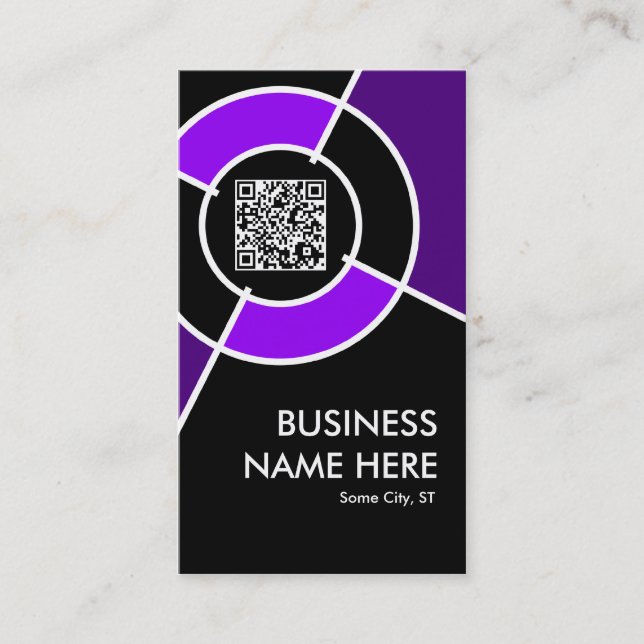 Carte De Visite code QR pourpre et logo cible (Devant)