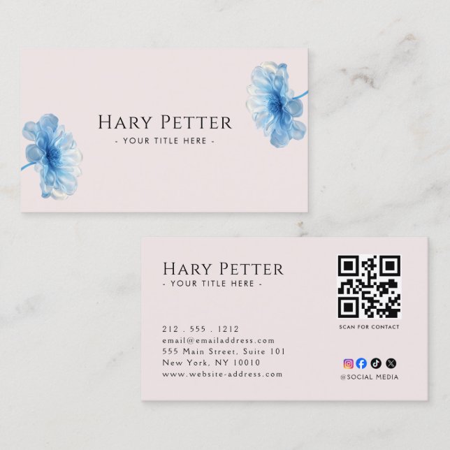 Carte De Visite Code QR Professionnel  (Devant / Derrière)