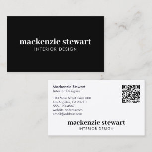 Carte De Visite Code QR professionnel Black Bold