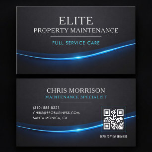 Carte De Visite Code QR Professionnel de Maintenance de Propriété