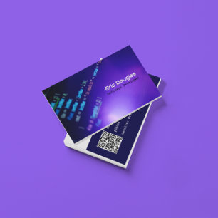 Carte De Visite Code QR professionnel de technologie de logiciel v