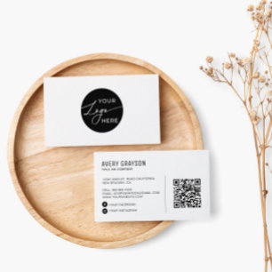 Carte De Visite Code QR professionnel du logo d'entreprise moderne