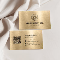 Code QR Professionnel en Métal Brossé Faux Or