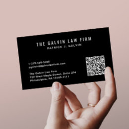 Carte De Visite Code QR professionnel Entreprise Employé Noir