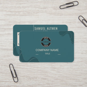 Carte De Visite Code QR Professionnel Luxueux Sarcelle et Crème po